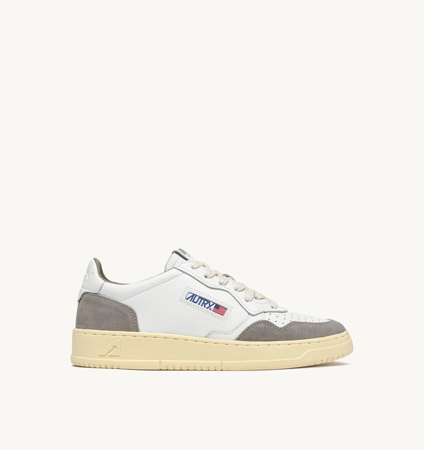 AUTRY SNEAKERS MEDALIST LOW IN PELLE BIANCA E SUEDE VAPOR