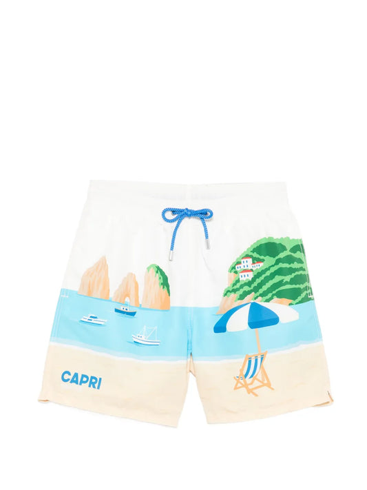 SAINT BARTH Costume mare lunghezza media Gustavia con stampa Capri summer