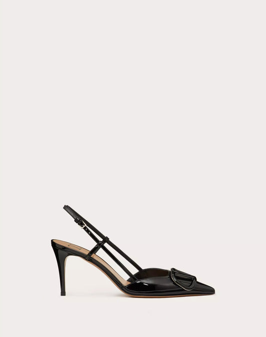 VALENTINO VLOGO SIGNATURE PATENT LEATHER SLINGBACK