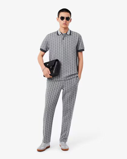 LACOSTE Polo dal taglio classico in jacquard con monogramma