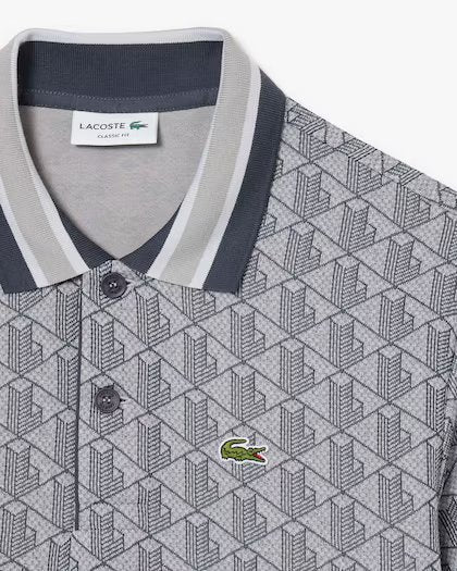 LACOSTE Polo dal taglio classico in jacquard con monogramma