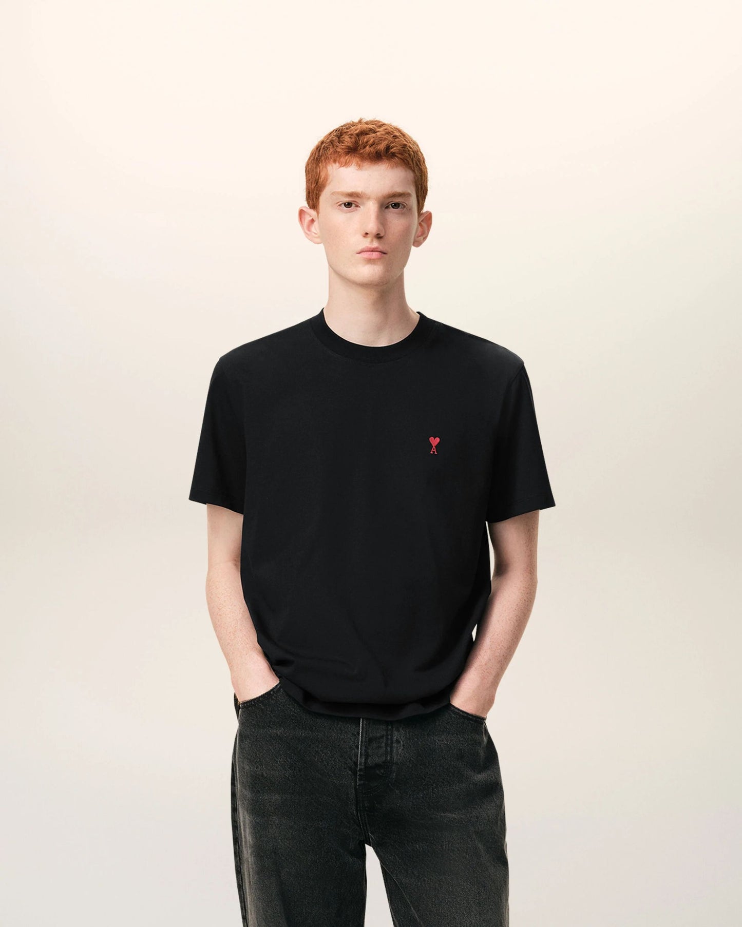 T-shirt Ami de Cœur in cotone biologico nero