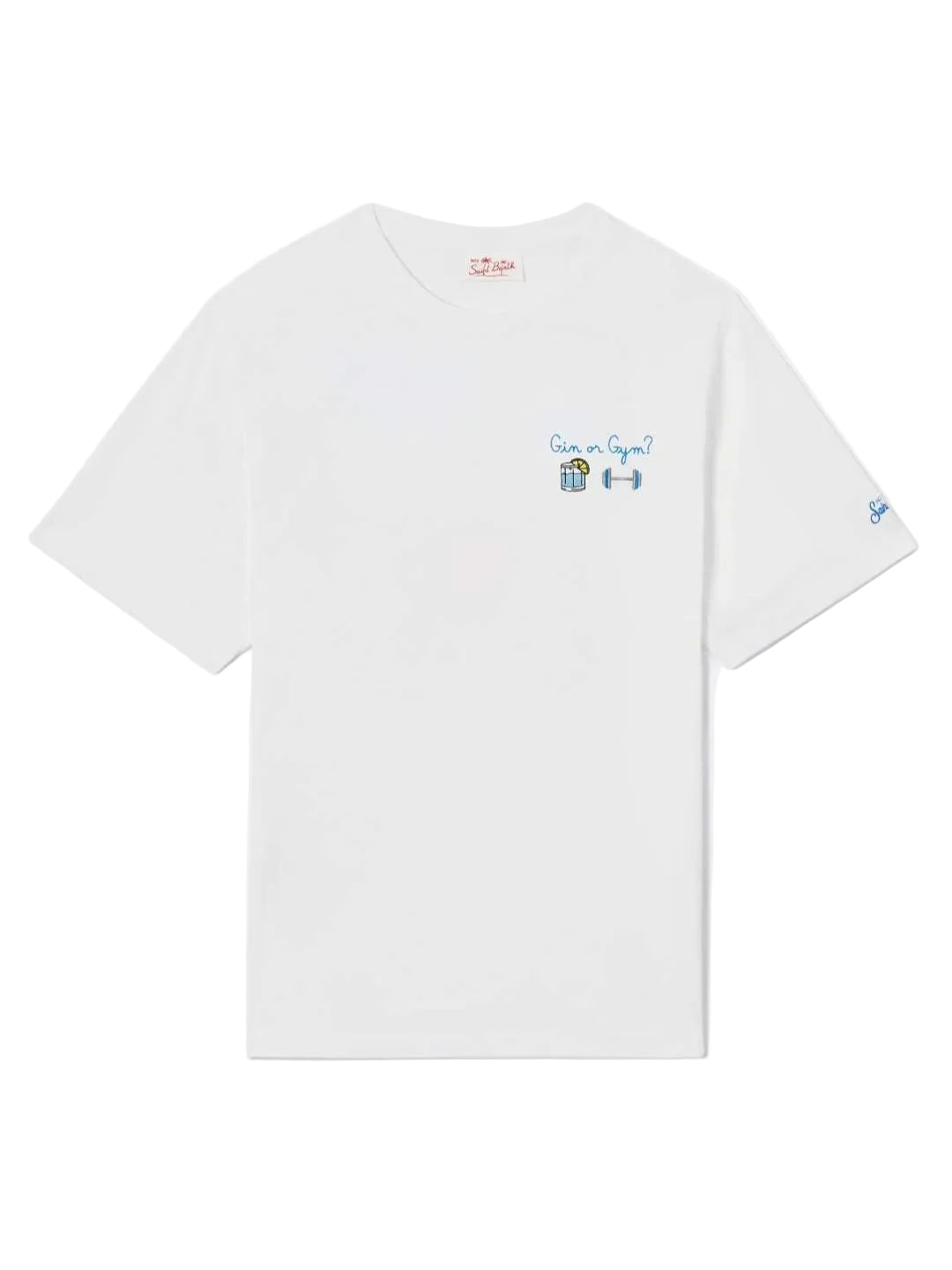 SAINT BARTH T-shirt Portofino bianca con ricamo Gin Or Gym?