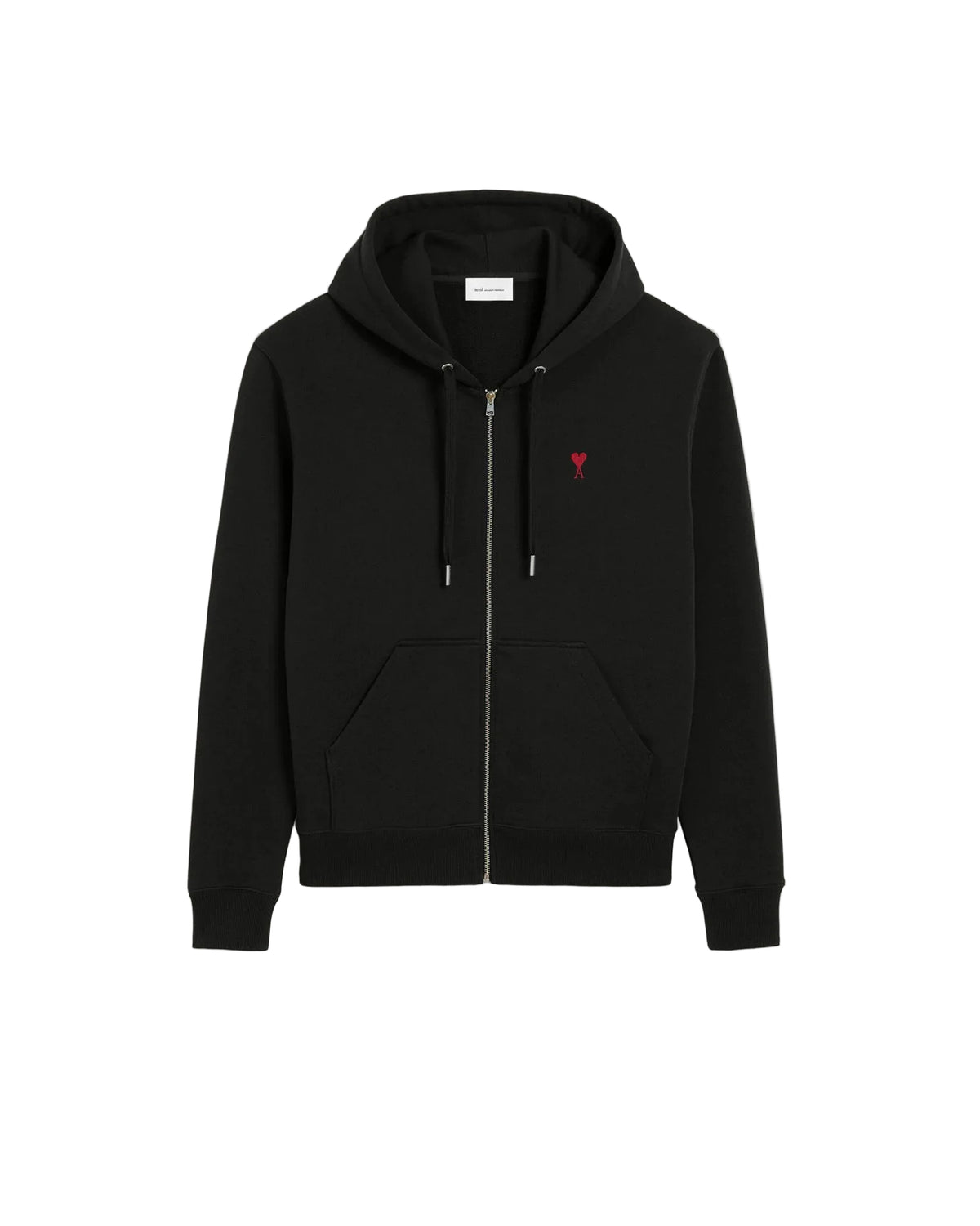 Felpa con zip Ami de Cœur in cotone nero