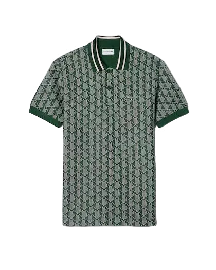 LACOSTE Polo dal taglio classico in jacquard con monogramma
