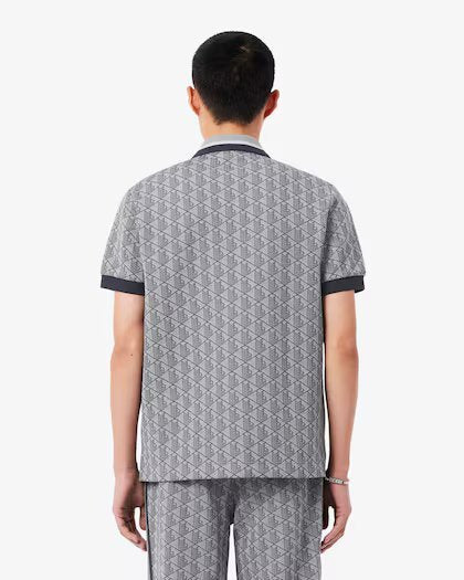 LACOSTE Polo dal taglio classico in jacquard con monogramma