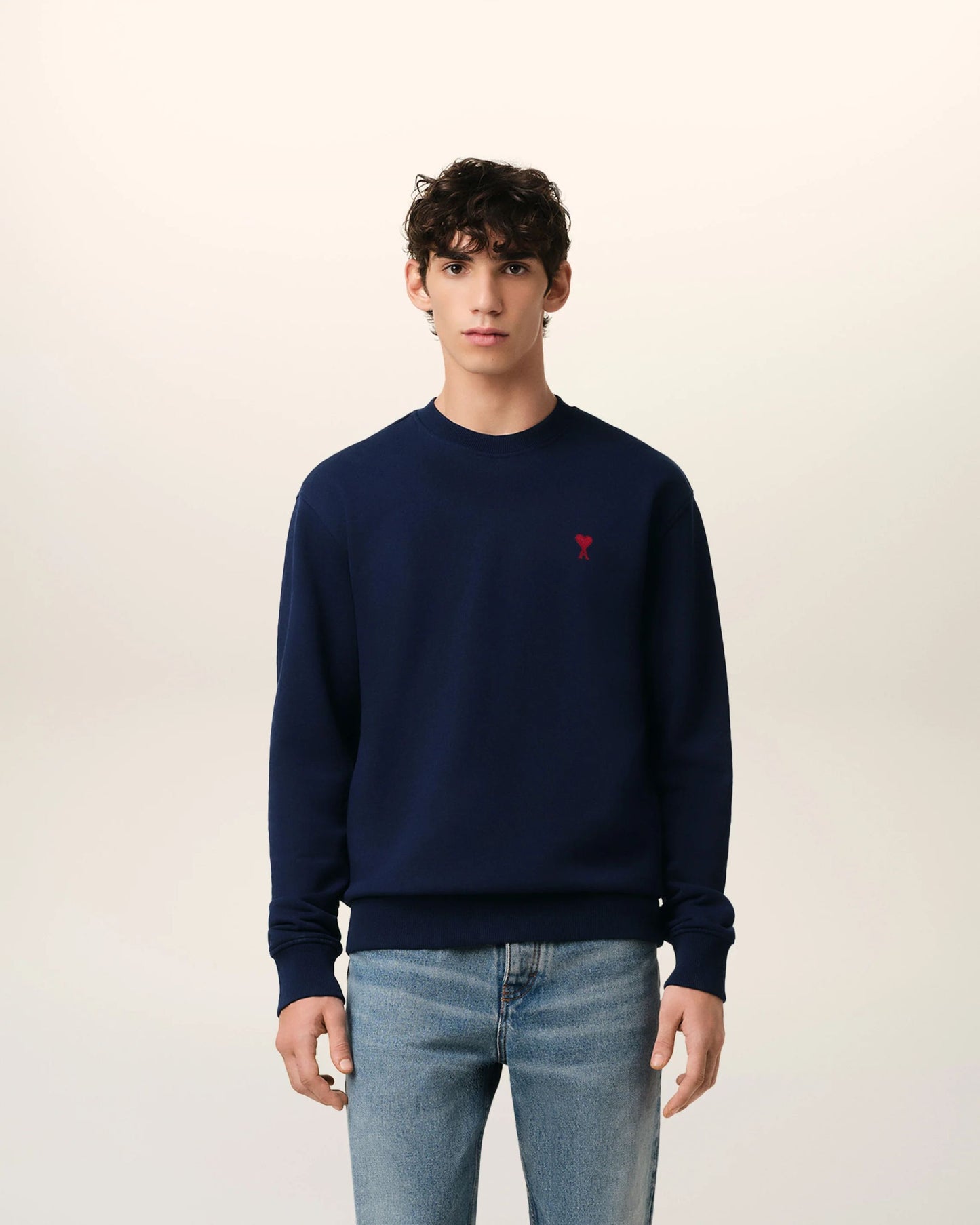 Felpa Ami de Coeur in cotone blu scuro
