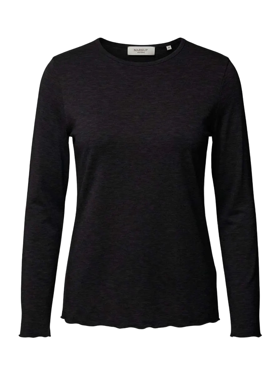 T-shirt girocollo in jersey misto cachemire