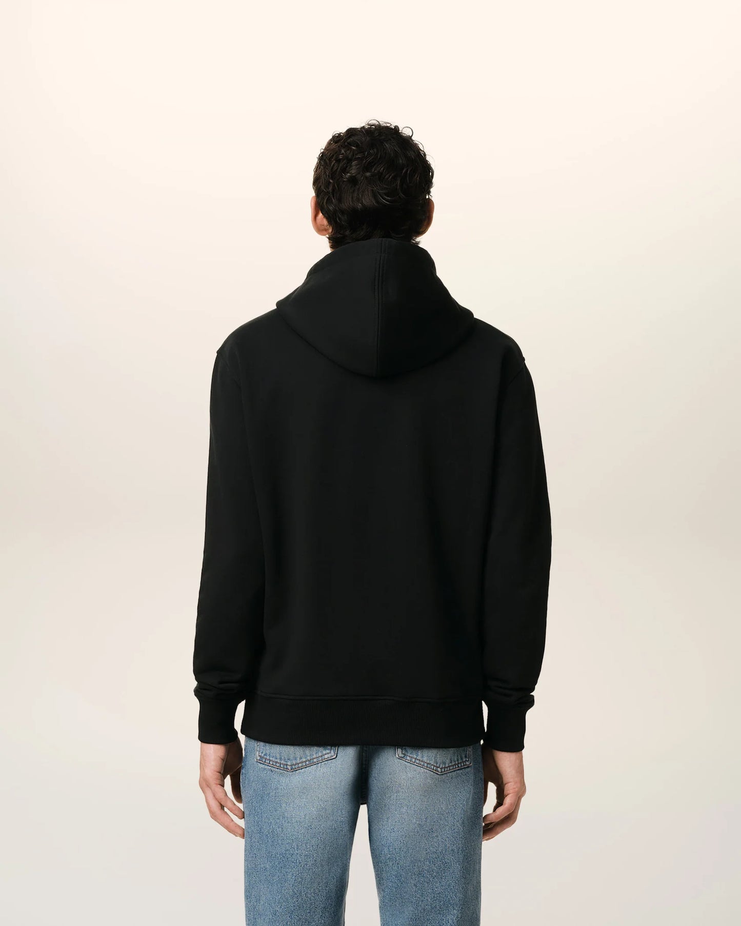 Felpa con cappuccio e zip Ami de Coeur in cotone nero