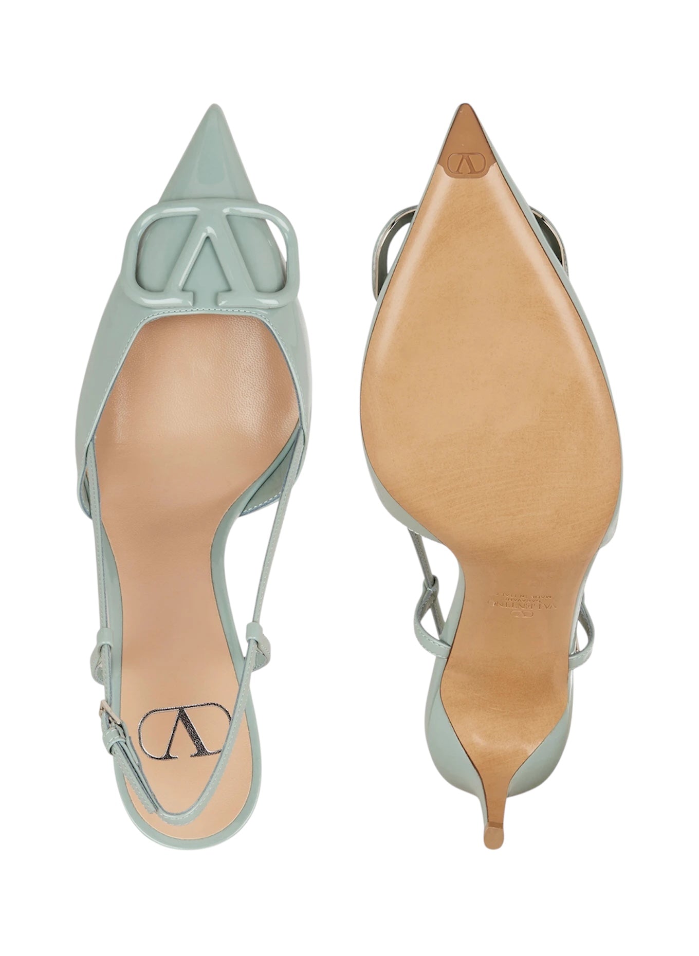 VALENTINO VLOGO SIGNATURE PATENT LEATHER SLINGBACK