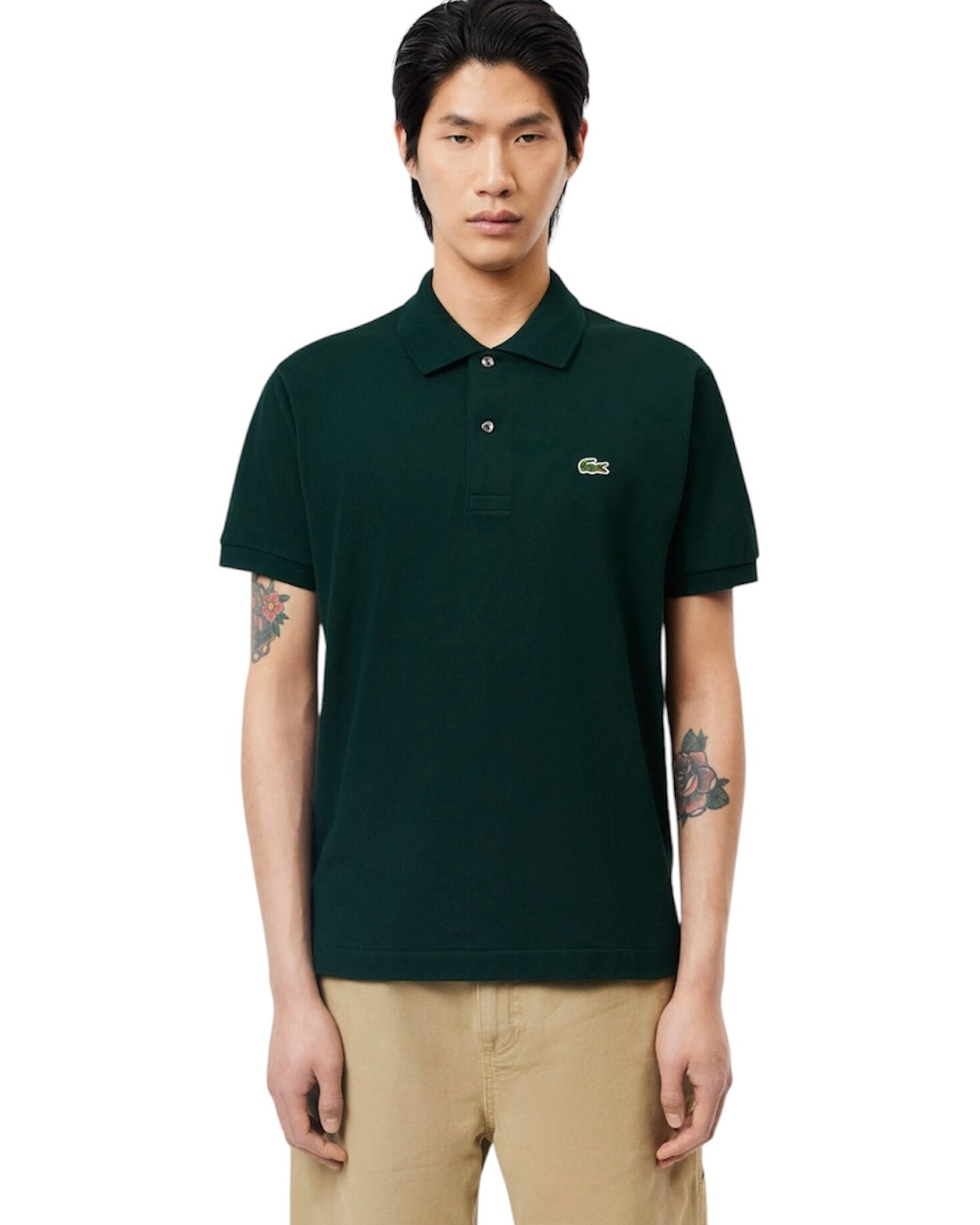 Polo slim fit in piqué L.12.12 Maniche Corte - verde scuro- Lacoste - uomo