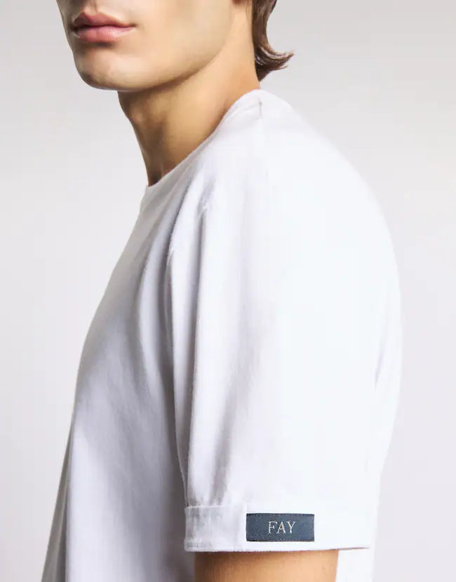 T-shirt Fay Regular Fit in Jersey di Cotone