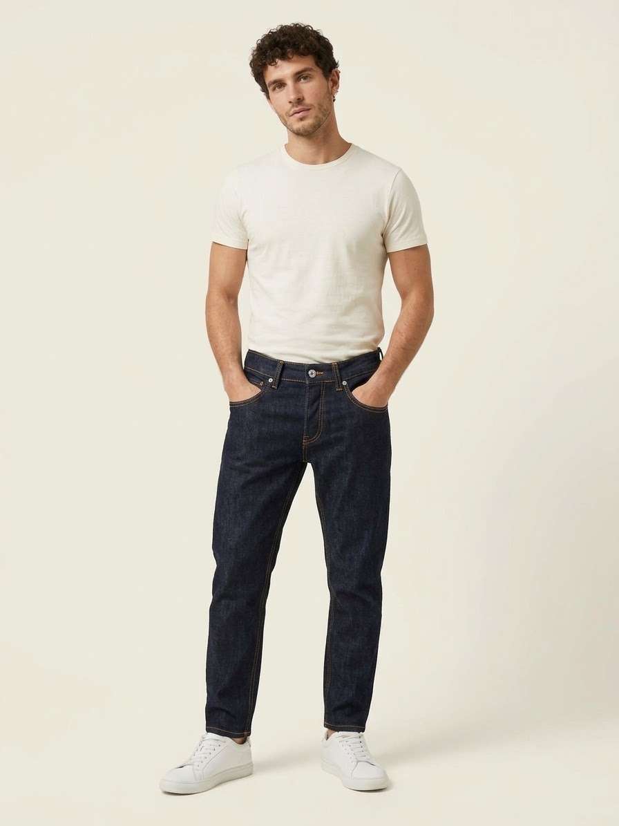Jeans Uomo Frape One - Modello "New Woll" - Blu Scuro