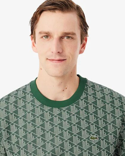 LACOSTE T-shirt Classic fit con monogramma jacquard