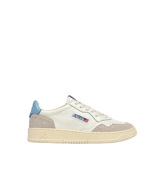 AUTRY SNEAKERS MEDALIST LOW IN SUEDE E PELLE BIANCA E FORGET ME NOT