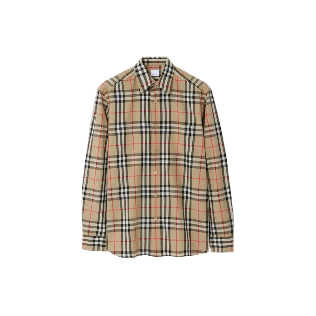 Burberry Camicia in cotone Check con vestibilità classica