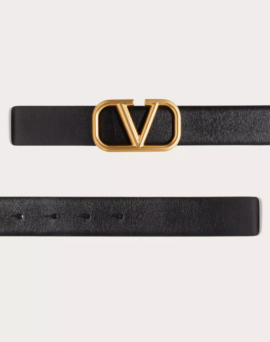 VALENTINO CINTURA VLOGO SIGNATURE IN VITELLO 30 MM