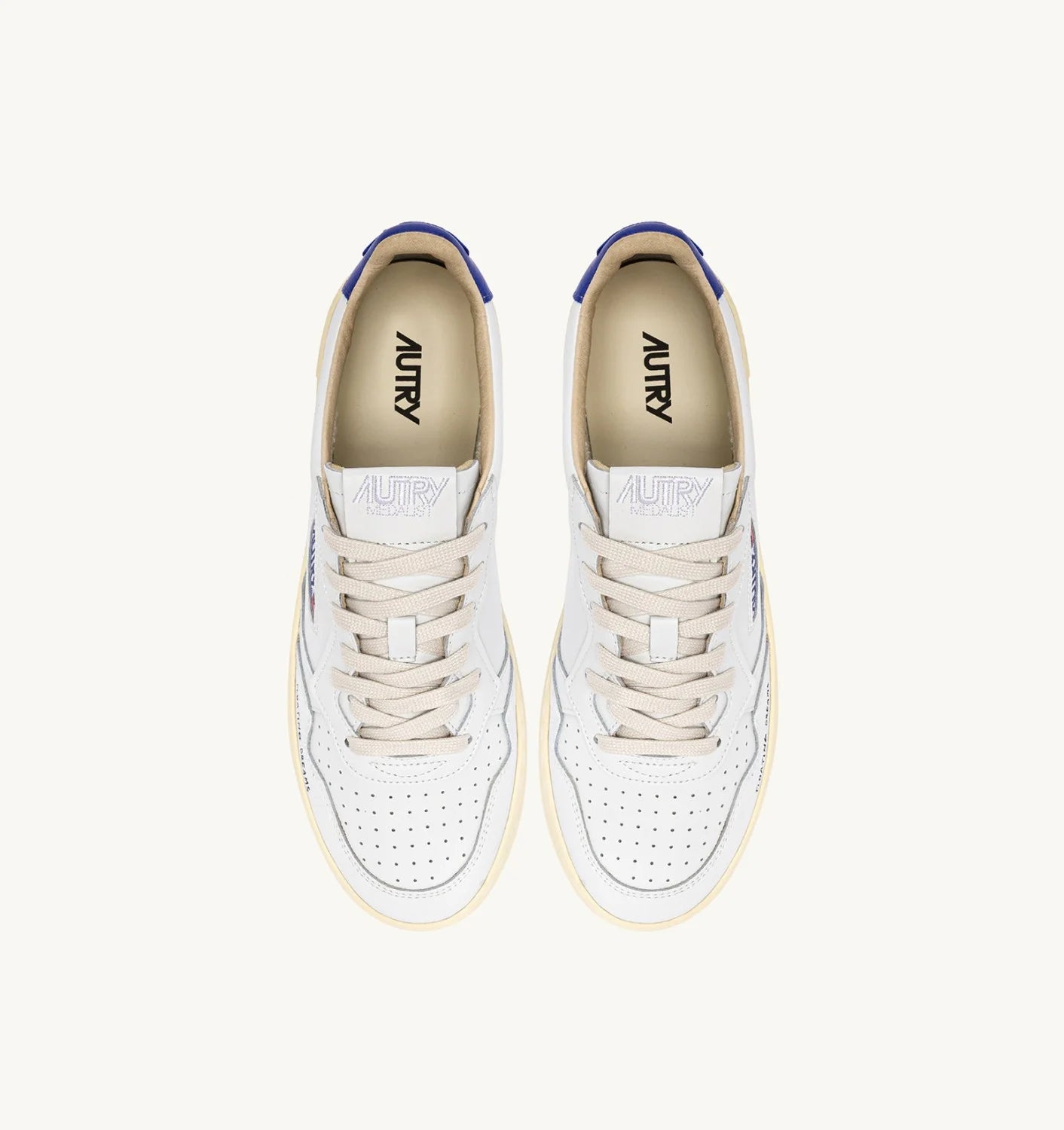 AUTRY SNEAKERS MEDALIST LOW IN PELLE BIANCA E BEAUCOUP BLUE