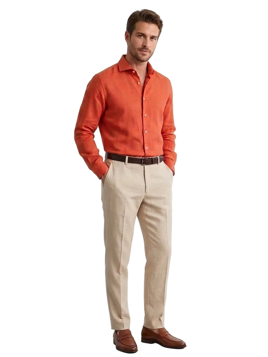 Pantaloni in puro lino MU64