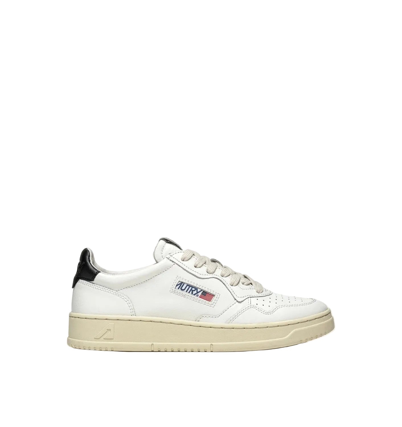 AUTRY SNEAKERS MEDALIST LOW IN PELLE BIANCA E NERA