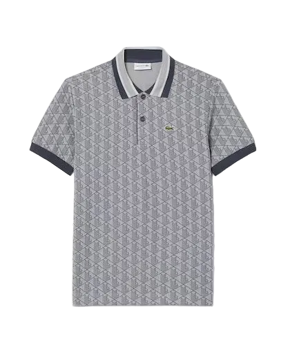 LACOSTE Polo dal taglio classico in jacquard con monogramma