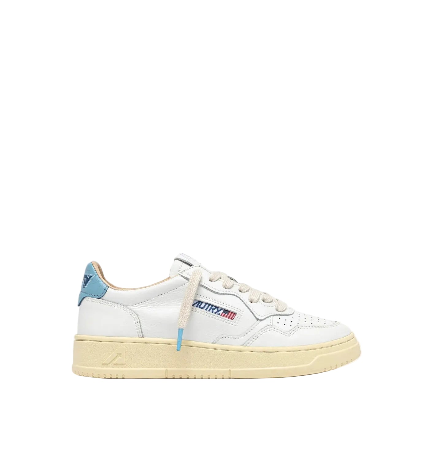 AUTRY SNEAKERS MEDALIST LOW IN PELLE BIANCA E FORGET ME NOT