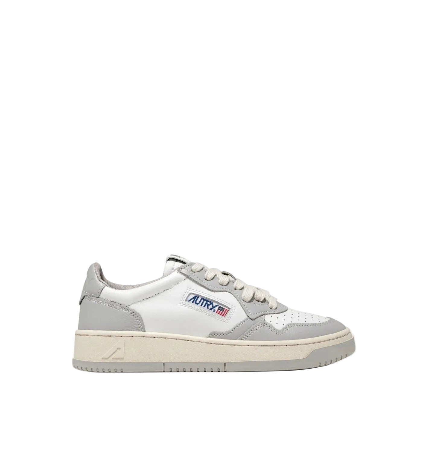 AUTRY SNEAKERS MEDALIST LOW BICOLOR IN PELLE BIANCA E VAPOR