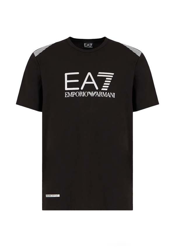 EMPORIO ARMANI T-shirt girocollo a maniche corte 7 Lines in tessuto riciclato AVS
