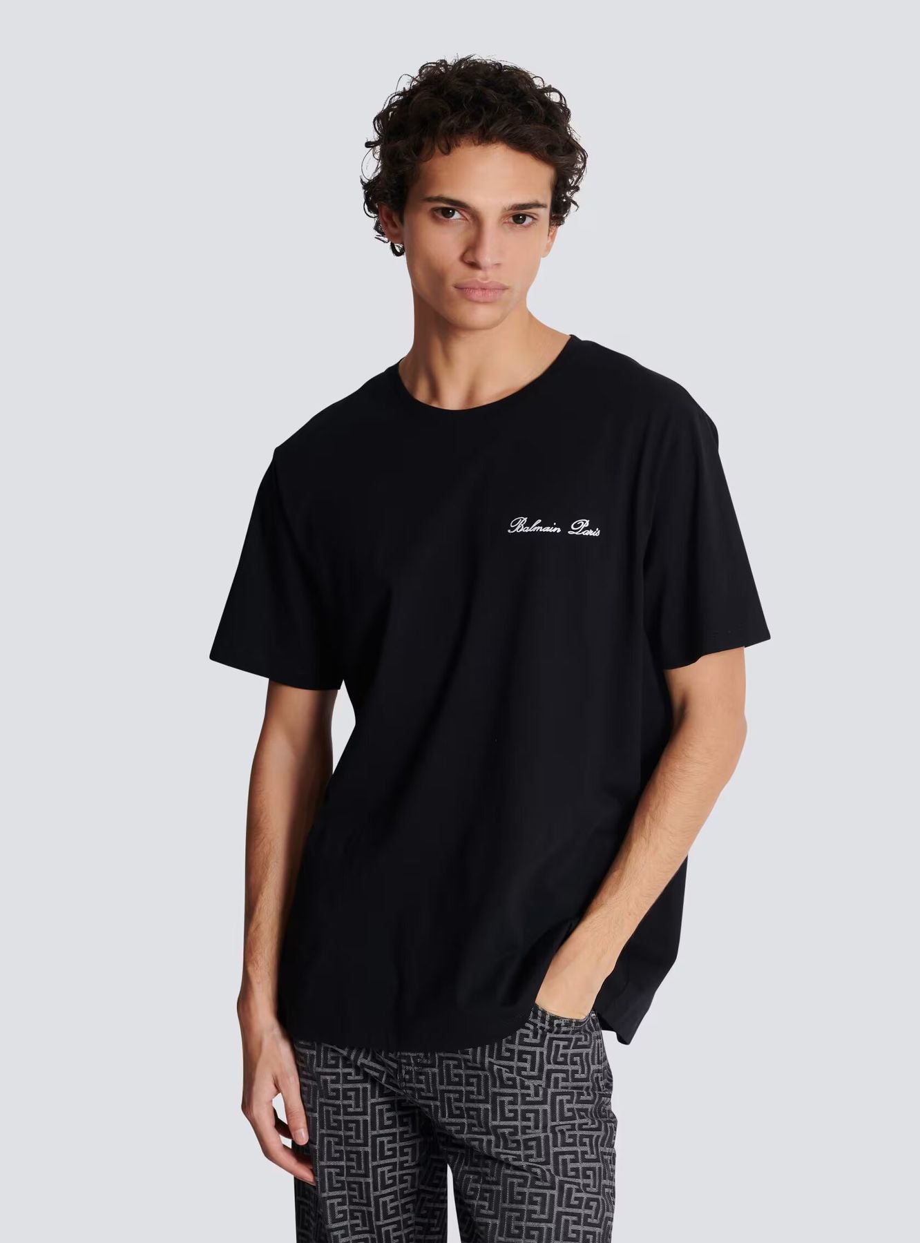 BALMAIN T-shirt ampia con ricamo Balmain iconico