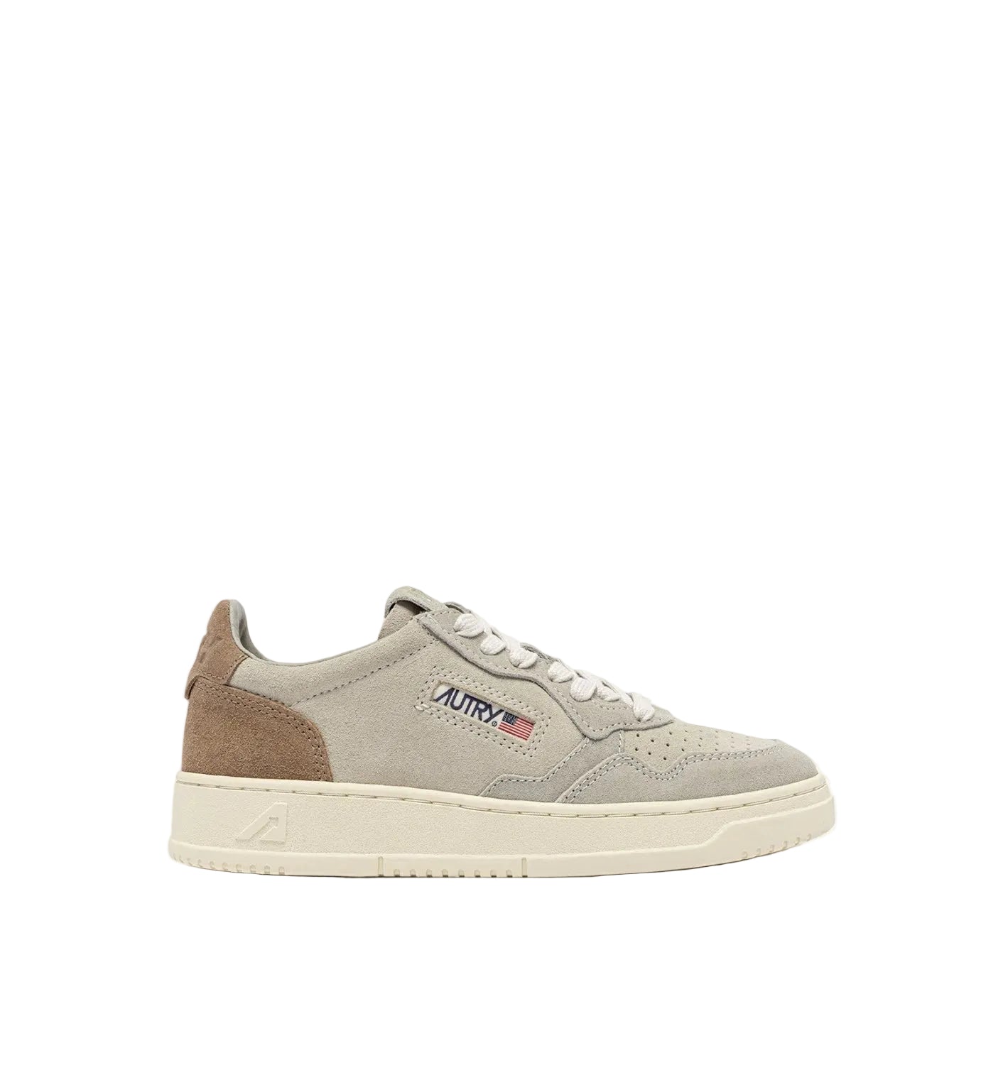 AUTRY SNEAKERS MEDALIST LOW TRICOLOR IN SUEDE CIGAR PAPYRUS E PELICAN