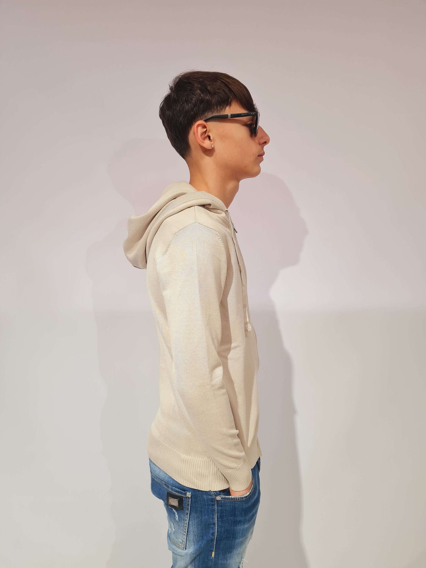 INNESCO MAGLIONE CARDIGAN CON CAPPUCCIO