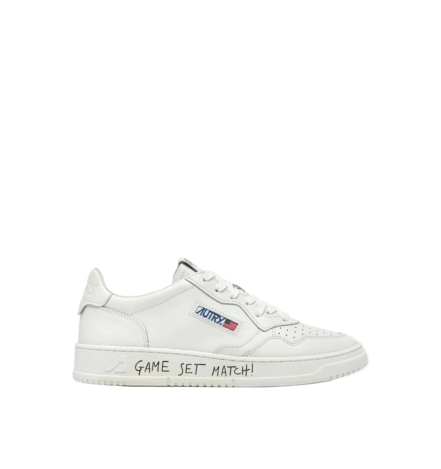 AUTRY SNEAKERS MEDALIST LOW IN PELLE BIANCA CON LETTERING