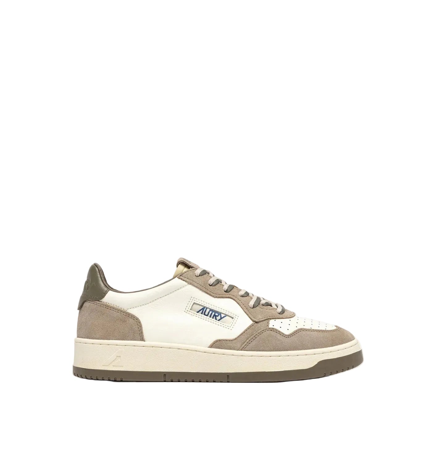 AUTRY SNEAKERS MEDALIST LOW IN PELLE E SUEDE COVERT GREEN E LICORICE