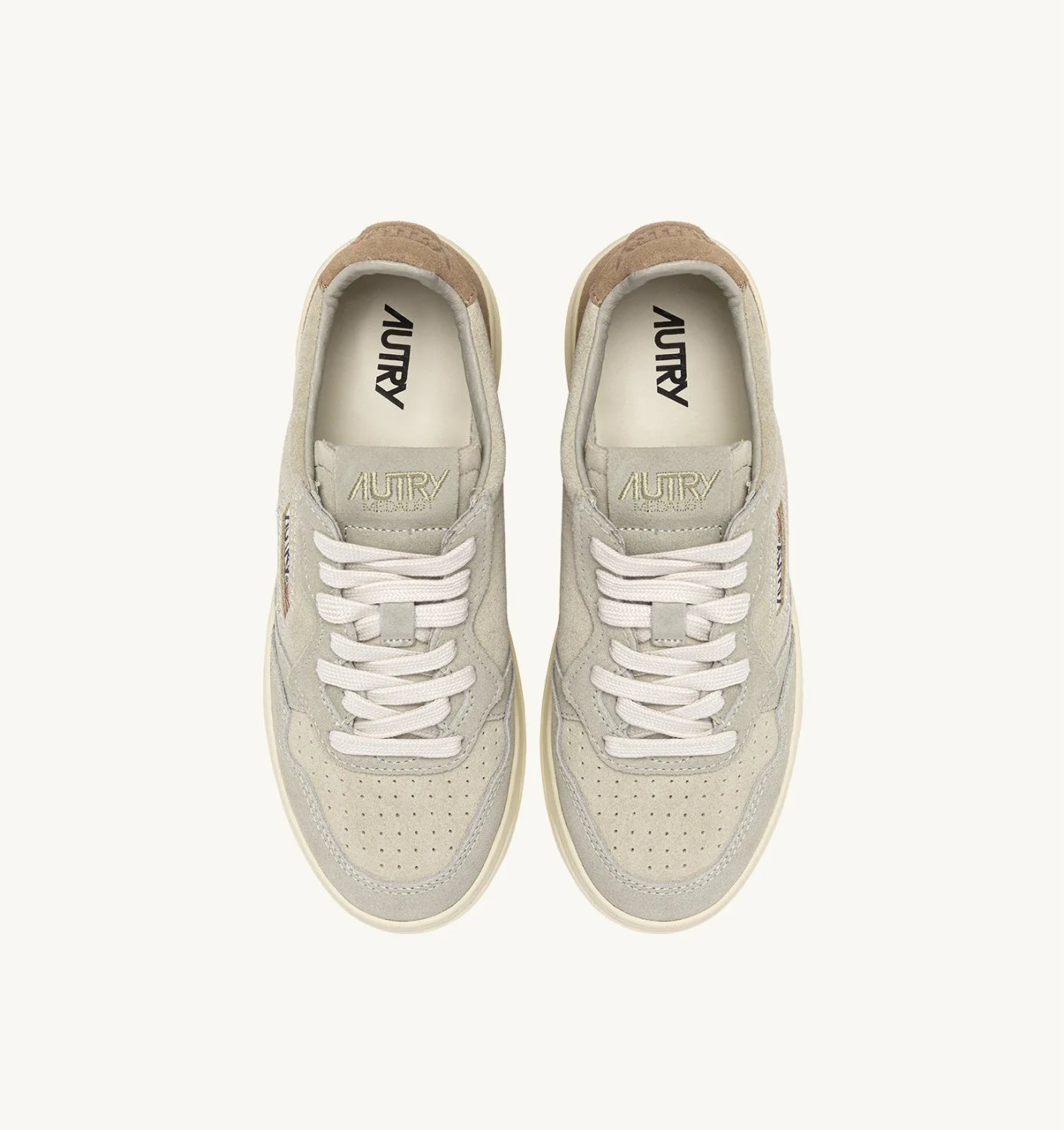 AUTRY SNEAKERS MEDALIST LOW TRICOLOR IN SUEDE CIGAR PAPYRUS E PELICAN