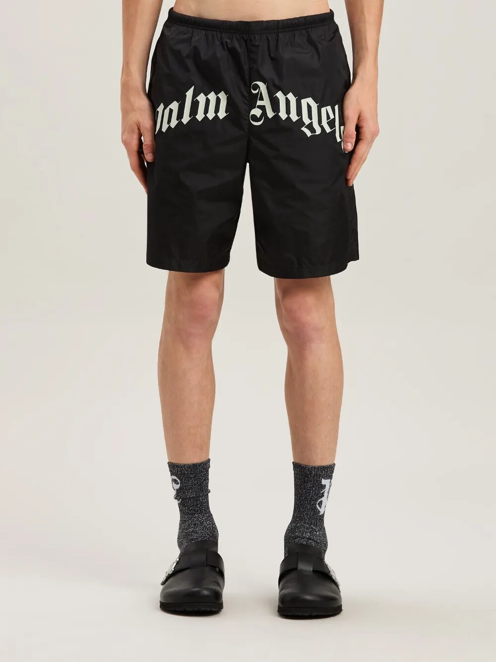Costume da bagno con Logo curved- PALM ANGELS