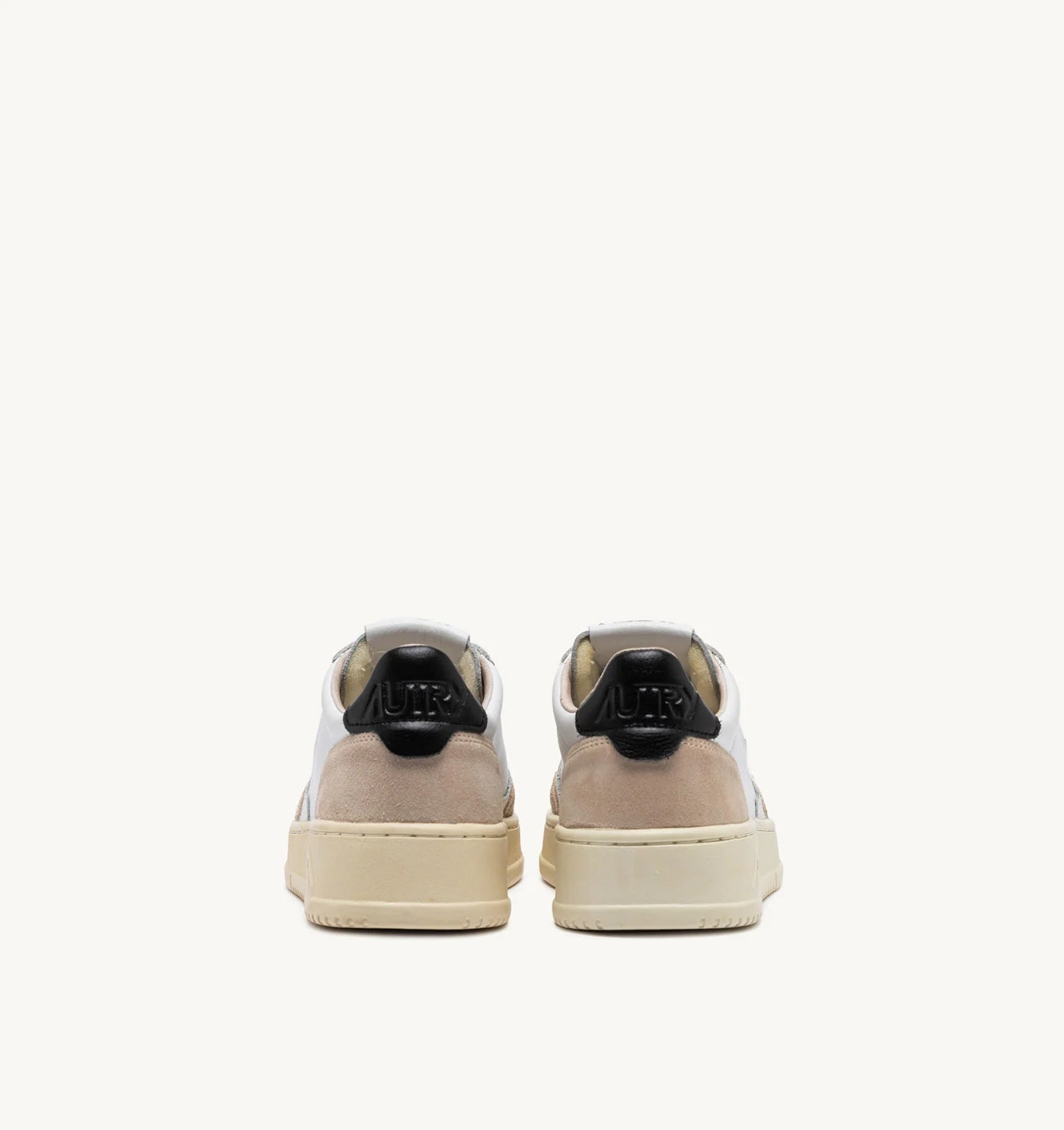 AUTRY SNEAKERS MEDALIST LOW IN PELLE BIANCA E NERA E SUEDE BEIGE