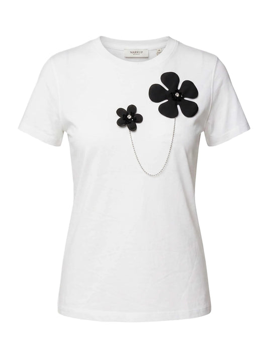 MARKUP T-shirt girocollo in jersey con spilla decorativa