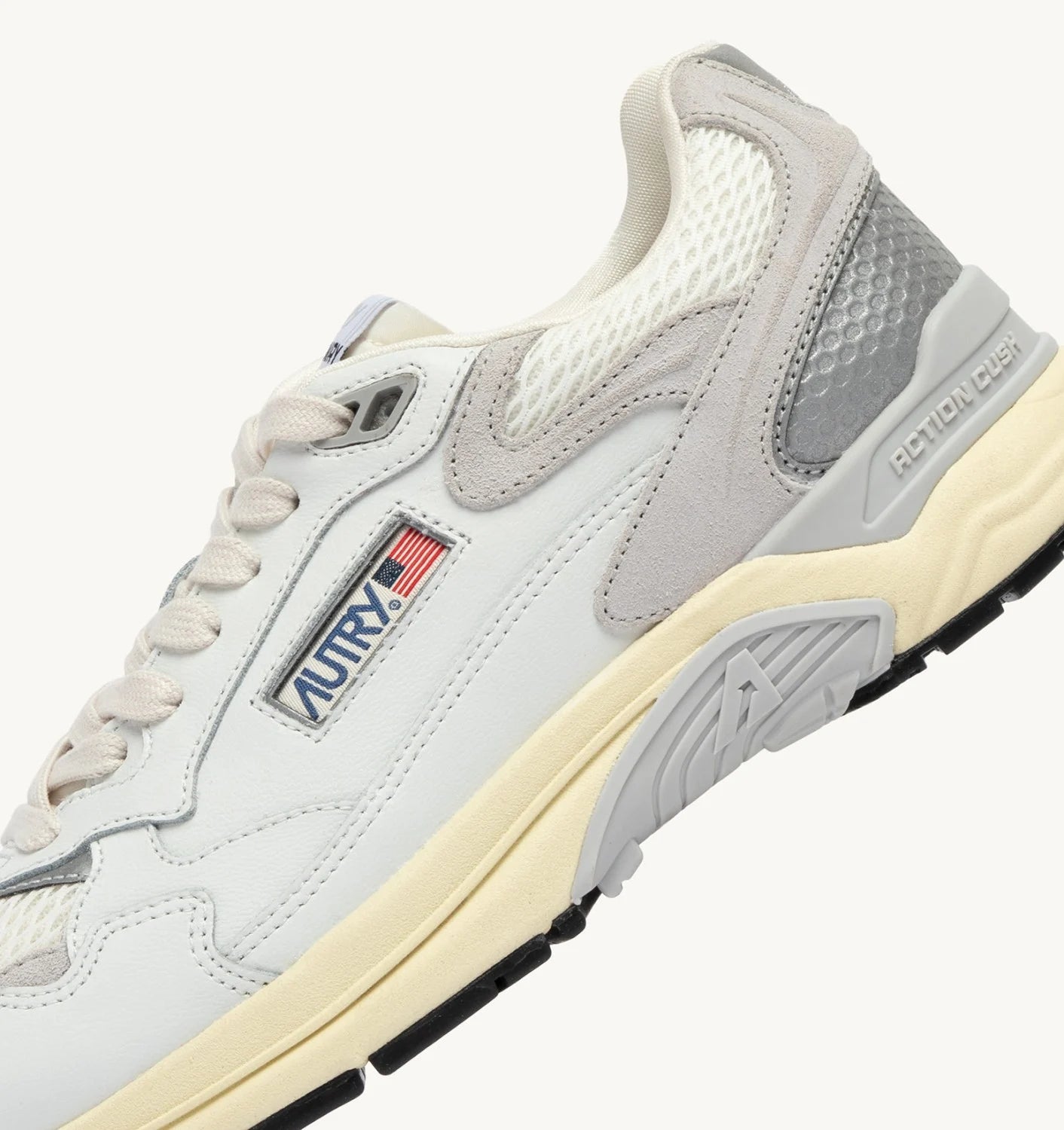 AUTRY SNEAKERS HYPERWAY IN MESH E PELLE BIANCO E GRIGIO
