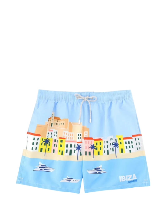 SAINT BARTH Costume mare lunghezza media Gustavia con stampa Ibiza