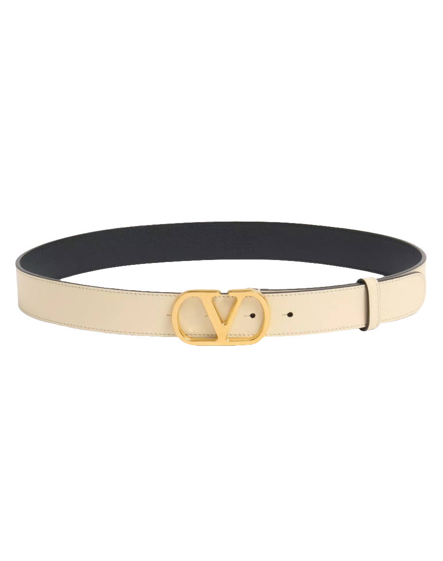 VALENTINO CINTURA VLOGO SIGNATURE IN VITELLO LUCIDO 30 MM