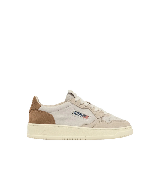 AUTRY SNEAKERS MEDALIST LOW TRICOLOR IN SUEDE COLORE SAND E CIGAR