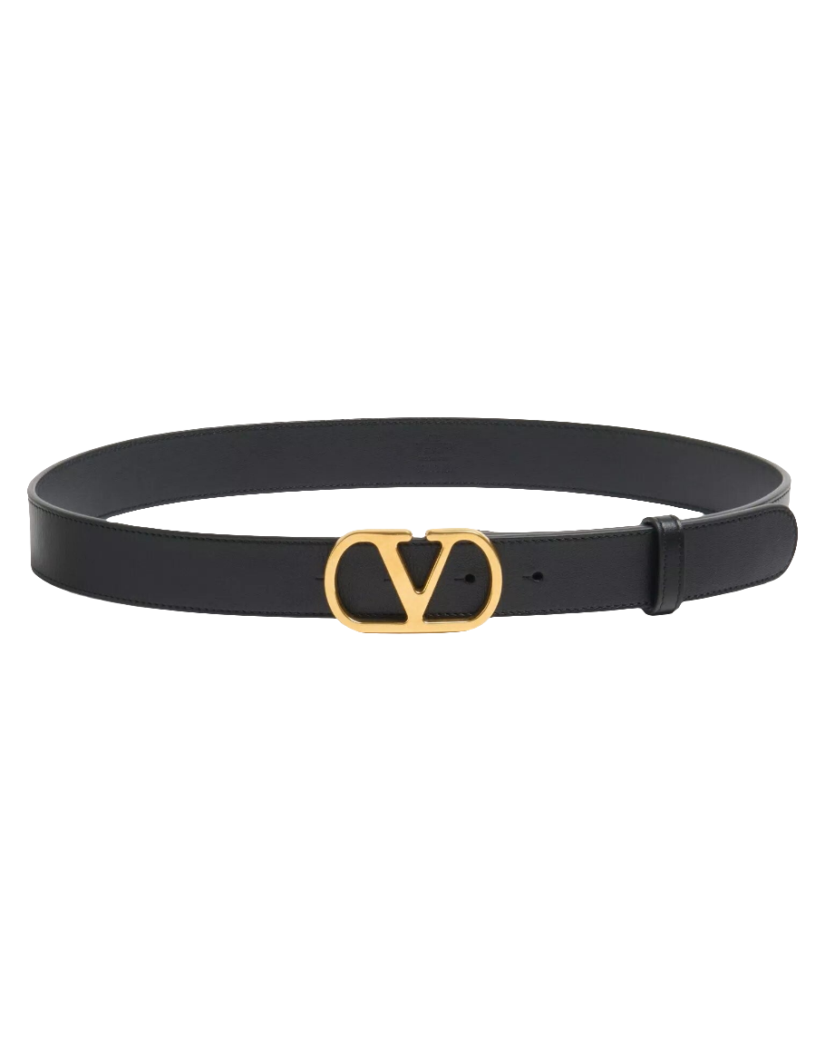 VALENTINO CINTURA VLOGO SIGNATURE IN VITELLO LUCIDO 30 MM