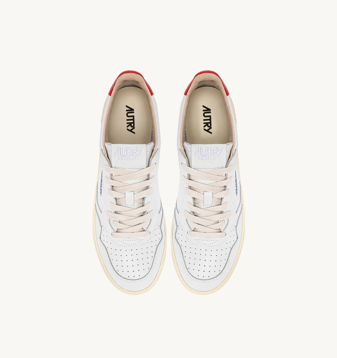 AUTRY SNEAKERS MEDALIST LOW IN PELLE BIANCA E SPICY ORANGE