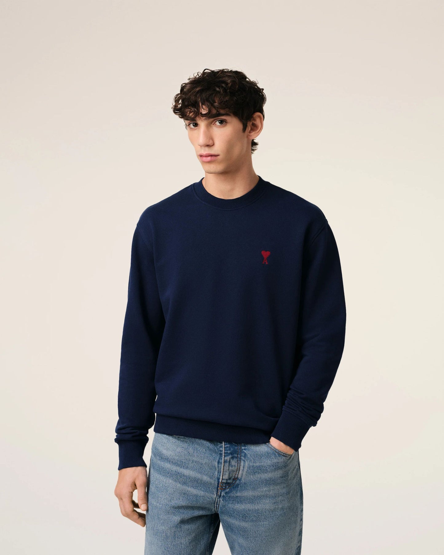 Felpa Ami de Coeur in cotone blu scuro