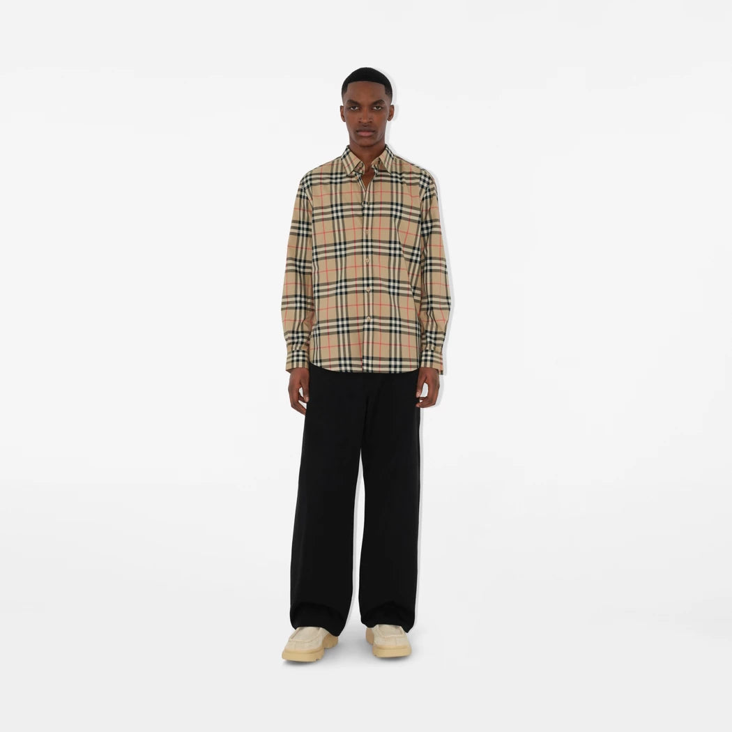 Burberry Camicia in cotone Check con vestibilità classica