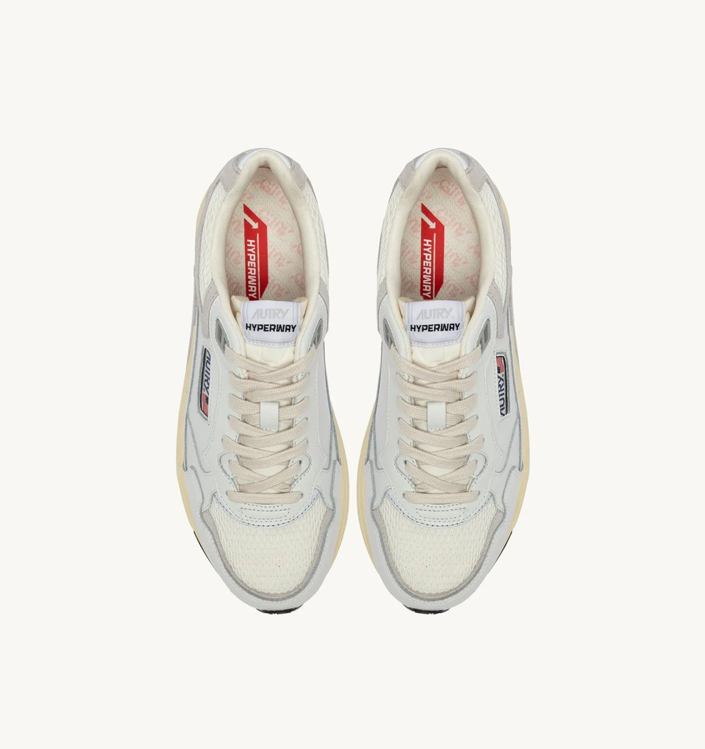 AUTRY SNEAKERS HYPERWAY IN MESH E PELLE BIANCO E GRIGIO