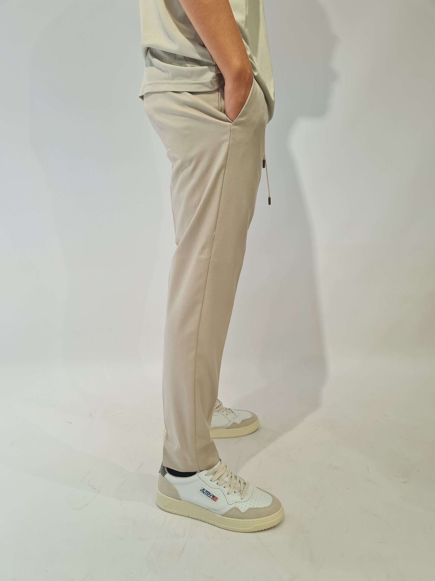 PANTALONE PRIME POLY CON MEZZO ELASTICO E LACCETTI