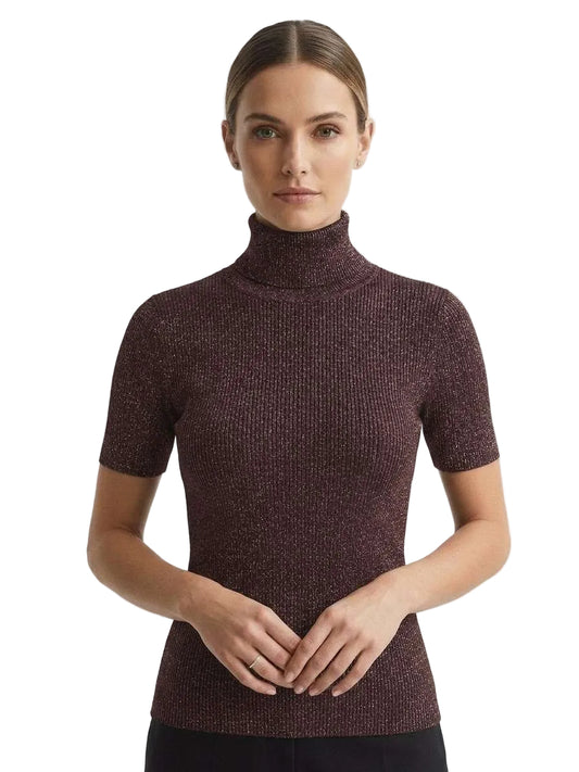 Lupetto a Maniche Corte in Maglia Lurex