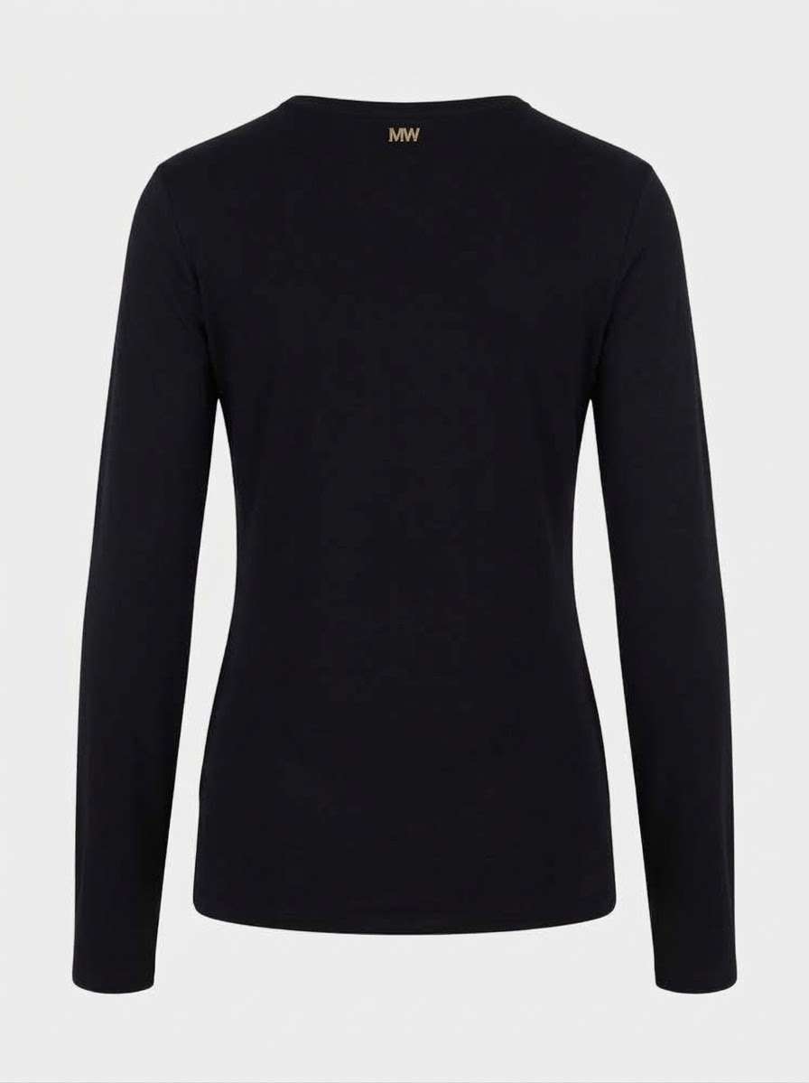 T-shirt girocollo in jersey misto cachemire