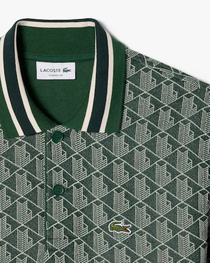 LACOSTE Polo dal taglio classico in jacquard con monogramma